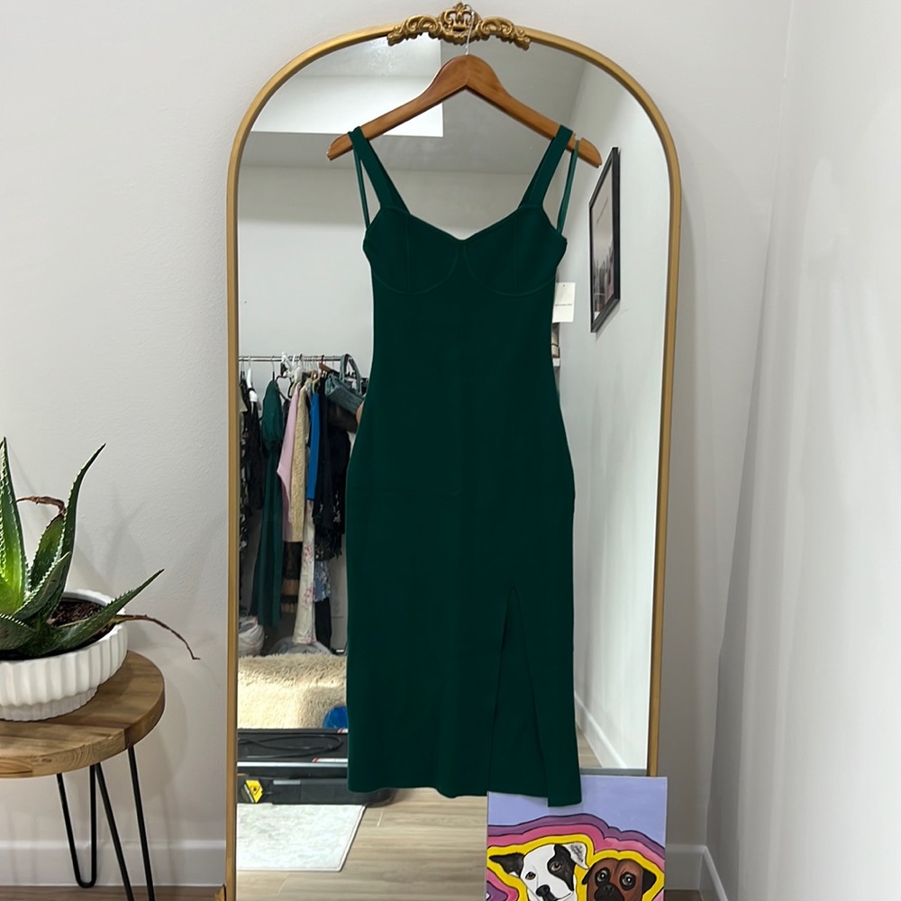 Abercrombie knit corset dress with slit NWT